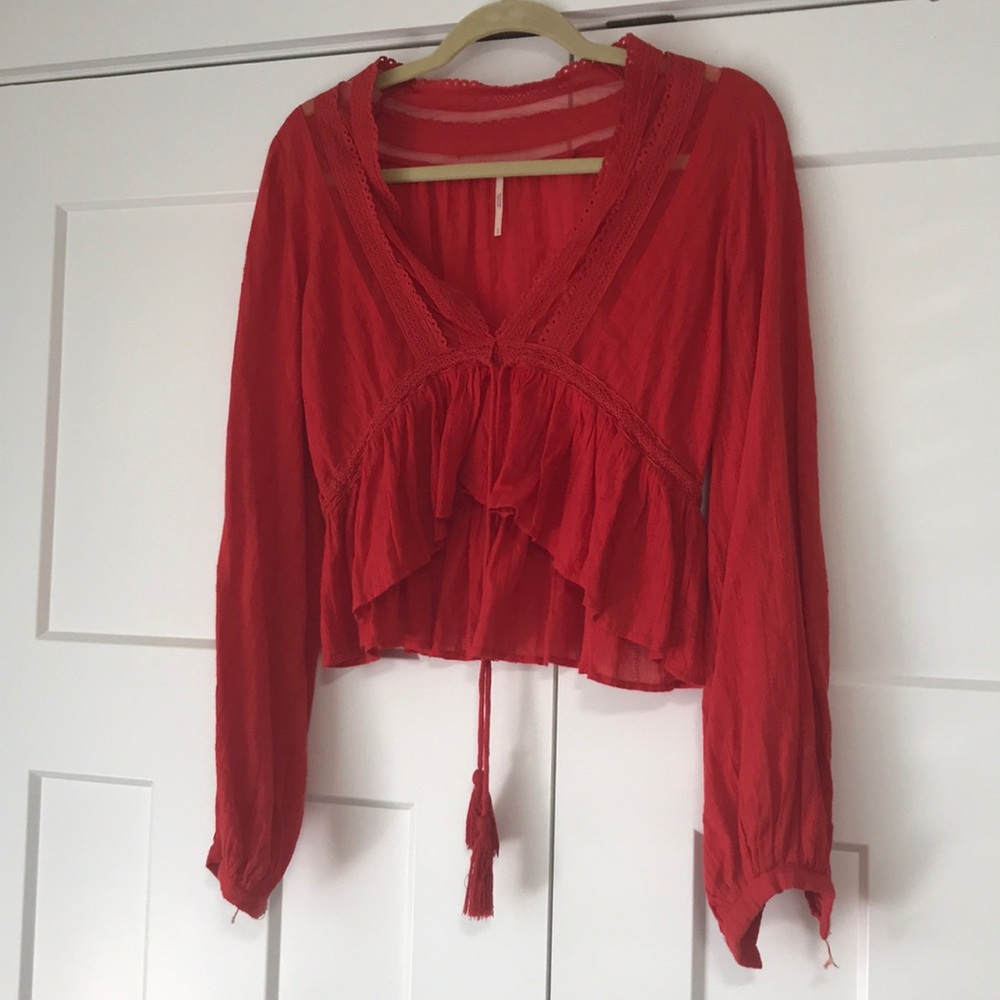 Free People Red Blouse ❣️💃